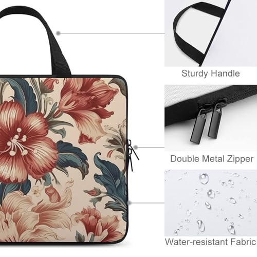 Maletín para laptop estilo romántico con flores unisex miniatura 4