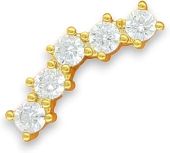 Helix cartilage stud earring with cubic zirconia - 20G Gold or Silver Earrings with shiny cubic zirconia - Stainless Steel Barbell - Ear Piercing Tragus Helix Orbital