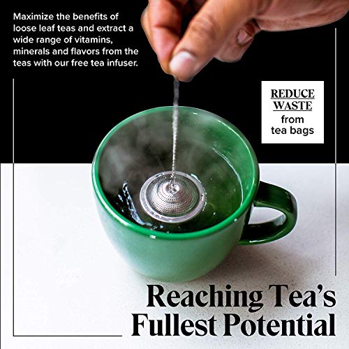 Tea Kettle Stovetop Whistling Tea Pot - 2.75 Quart, Stainless Steel, Tea Maker Infuser Included, Single Handle Teapot