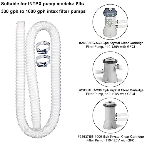 Miniatura 3 de Tubo Piscina,2 Piezas Manguera Piscina 32mm,Manguera De Repuesto,Manguera De Filtro Con 4 Abrazaderas De Metal