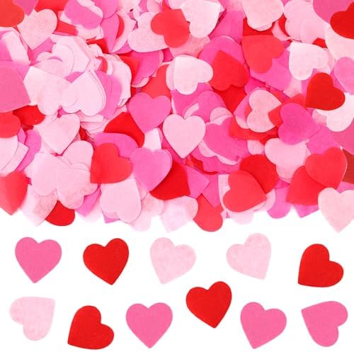 MARFOREVER Valentine's Day Heart Paper Confetti, Red Heart Tissue...
