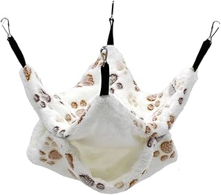 WeddHuis 1 Stück Meerschweinchen Hängematten für Ratten Frettchen Kleintier Weich Warmes Fleece Haustiere Käfig Zubehör Hängende Kleintierbetten für Schlafen Hamster (Stern) product image