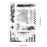 GLOBLELAND Vintage Texture Background Clear Stamps for Cards Making Retro Mark Background Silicone Stamp Texture Transparent Stamp for DIY Scrapbooking Photo Album Journal 4.33x6.3inch