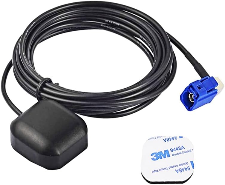 SCREENTRONICS Navigation GPS Antenna with Fakra C Blue Angle Connector Compatible with Audi BMW Cadillac Chevrolet Chevy Dodge Ford GM GMC Jeep Mercedes RAM Truck SUV Pioneer Car Stereo Radio