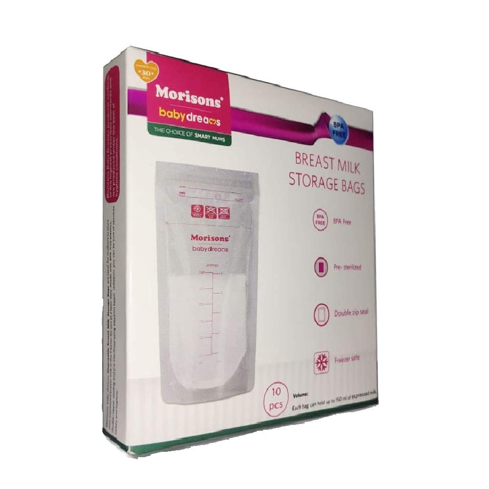 Buy Morisons Baby Dreams Breast Milk Storage Bags (10 Bags) Online at