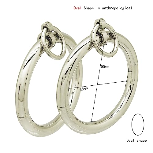 ACECHANNEL Stainless steel lockable wrist ankle cuffs with removable O ring (wrist cuffs 55mm) - Thumbnail 3