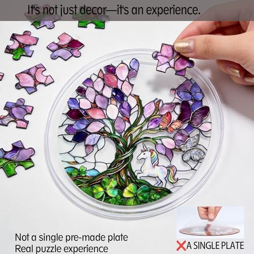 Sun Catcher with Tree of Life Design, 7.2 Inch Stained Glass Window Hanging, Colorful Suncatchers for Windows, Birthday Gifts for Women, Home & Garden Decor — view 7