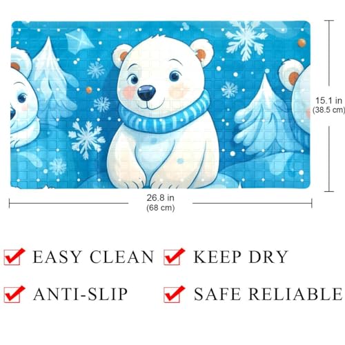 Tapis de bain de qualité supérieure à séchage rapide motif ours blanc