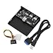 Produktbild Richer-R USB 3.0 Front Panel, Metall Multifunktion Frontpanel Typ C+USB 3.0+TF/SD-Kartenstecker Hub Frontplatte,6Gbps USB 3.0 Front Panel 3.5 Zoll für PC Schwarz