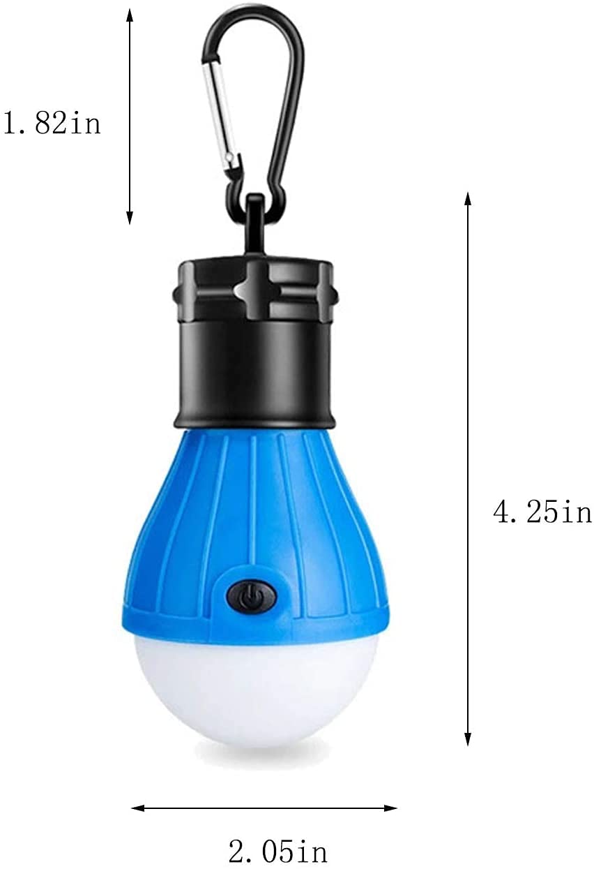 Voarge Lot De 4 Lampes LED Camping Étanchéité Mousqueton – Lumière Portable 3 Modes Pour Rando & Tente