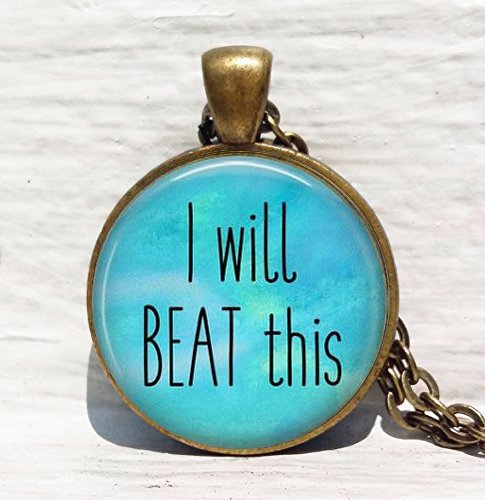 Ovarian Cancer Necklace,I will BEAT this Ovarian Cancer Survivor,Cancer Treatment Jewelry