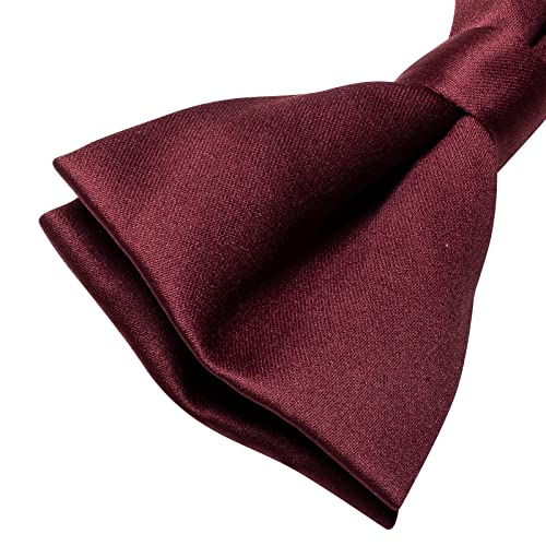Image of YourTies Bow Ties for Men Pretied Bowties Solid Color Satin Bow Tie Formal Business Tuxedo Wedding Party Prom