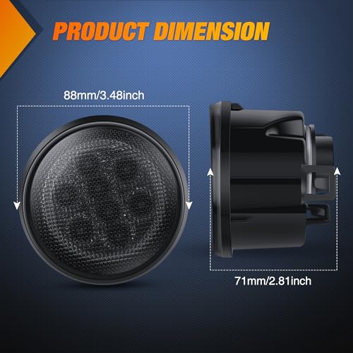 Image of Nilight JK Front Turn Signals Light 8LED Smoked Lens Amber Fronts Grille Indicator Lights Day Running Waterproof Clearance Lamp Compatible with 2007-2017 Wrangler JKU