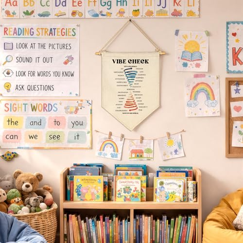 Classroom Wall Banner Decor-Teacher Gift-Back to School Wall Flag Decoration-Vibe Check-Hanging Canvas Banner for Classroom Nursery Homeschool Teacher Office Reading Corner - Image 3