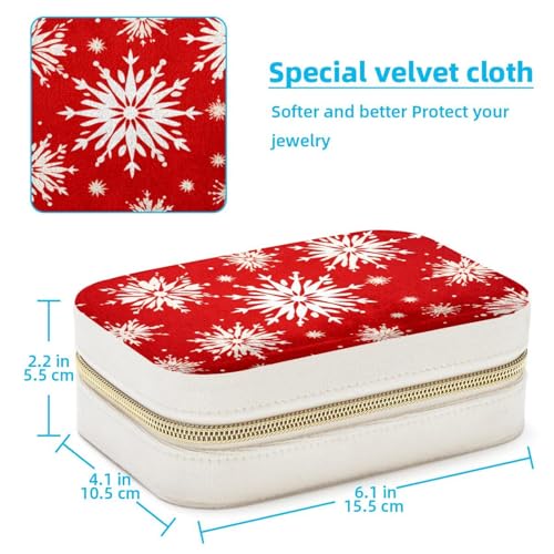 Boîte à bijoux de Noël rouge portable contre les colliers emmêlés - 5