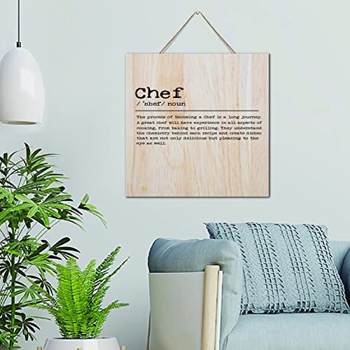 Plaque murale Chef Noun en bois pour embellir l'entree de maison