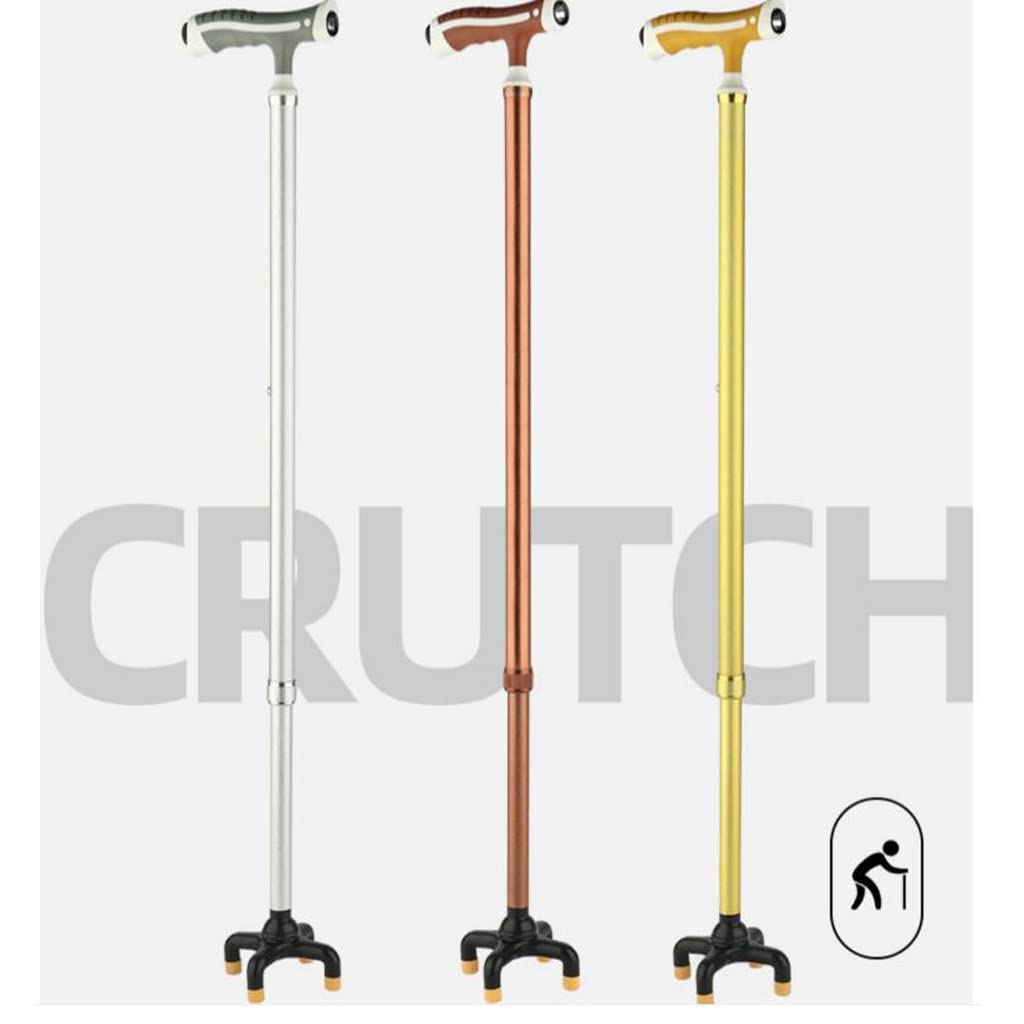 GCX- Muletas de aleación de Aluminio for Ancianos con Cuatro Patas y bastón Ligero Antideslizante Bastón cuadrangular telescópico for Ancianos Firma (Color : Brown)
