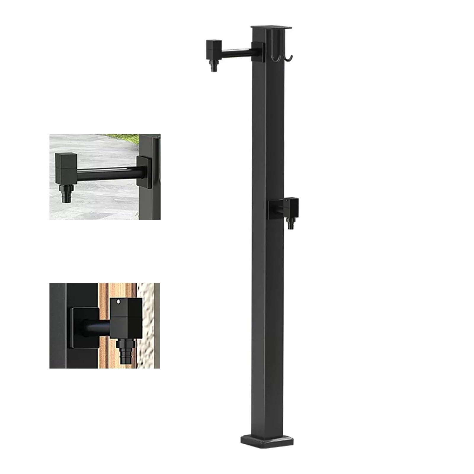 BHGFYXBS Outdoor Water Column Fountain, Freestanding Irrigation Post With 2 Spigots & Hooks, Winter-Resistant Hydrant For Garden, 80Cm Water Dispensing Solution,size_name-80cm