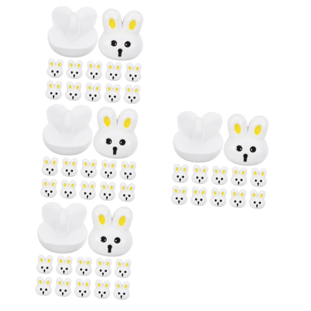 Tofficu 48pcs Resin Rabbit Shaped Buttons DIY Crafting Easter Buttons for Sewing Decorative Delicate Clothes