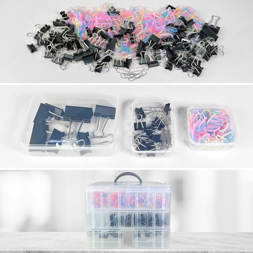 Image of Guyuyii 58 Pcs Transparent Bead Organizer with Portable Handle and Labels | 3-Tier Bead Organizers and Storage for Craft Supplies, Jewelry Making, Diamond Painting, Earrings, Sewing