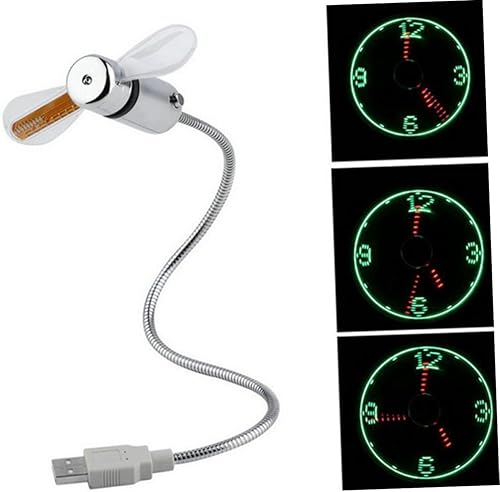 Miniatura 5 de Ventilador luminoso USB con brillo USB, acondicionador personal, reloj silencioso, mini ventilador recargable, ventilador de escritorio pequeño,