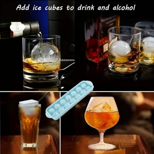 Molde para cubos de hielo esféricos de plástico azul miniatura 6