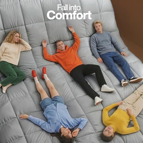 Image of Utopia Bedding King Comforter Duvet Insert, Quilted Light Grey Comforter with Corner Tabs, Box Stitched Down Alternative Comforters King Size 90 x 102 inches