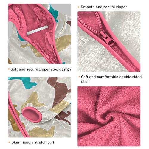 OTVEE Colored Dachshunds Dog Kids Hoodie Jacket Fall Spring Full Zip Warm Outwear Coat3