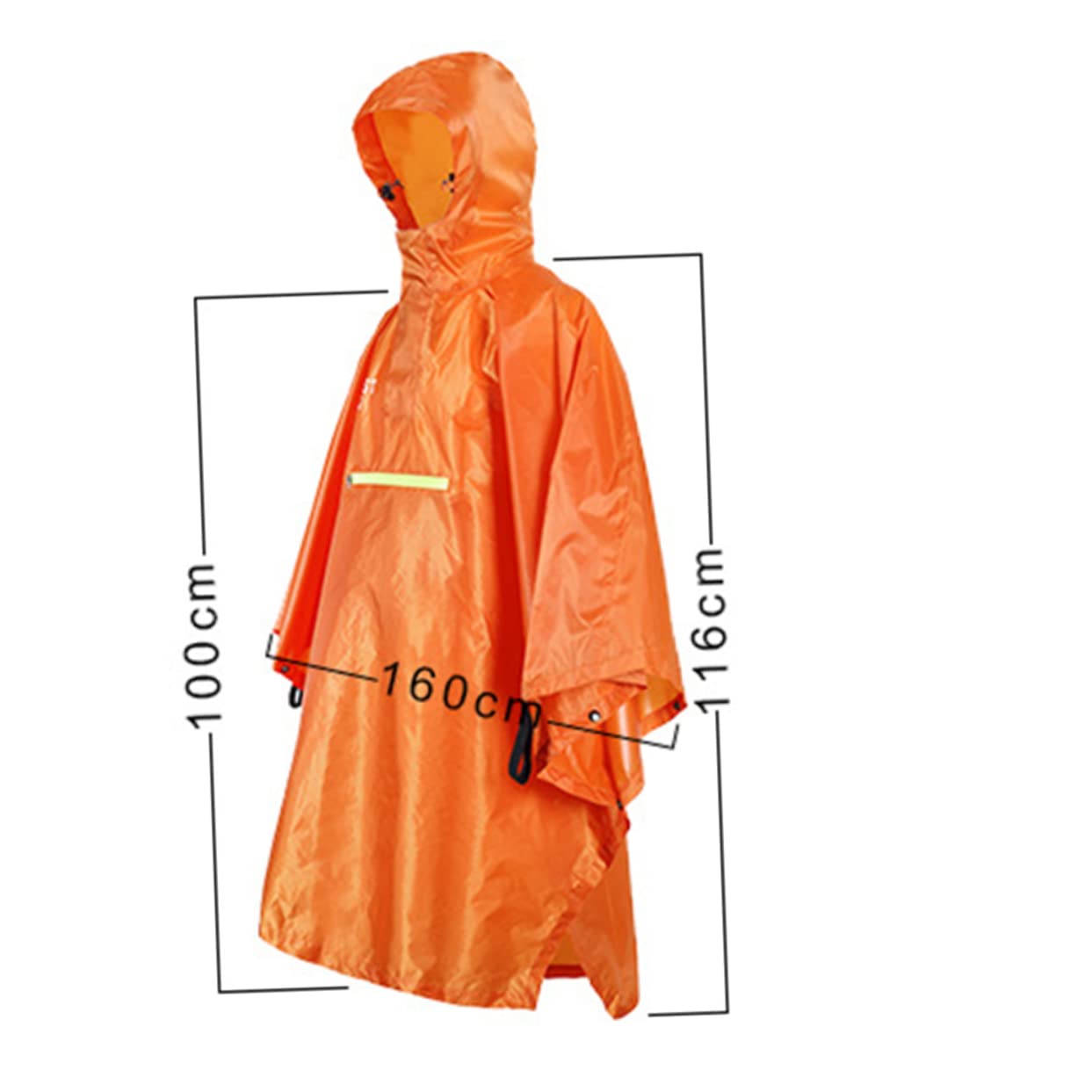 COLLBATH Antipioggia Multifunzione per Bici, Leggera, Strisce Luminose, Unisex, per Campeggio e Arrampicata