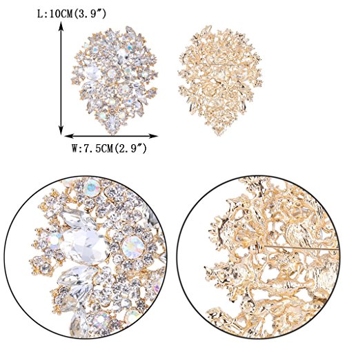 Image of EVER FAITH Women's Austrian Crystal Vintage Style Flower Leaf Cluster Brooch Pendant