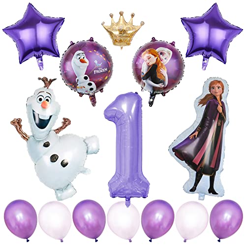 1 Años Frozen Decoración Cumpleaños para Niña, Decoración De Globos De Fiesta Congelada, Frozen Fiesta Cumpleaños Decoración, Frozem Globos De Cumpleaños Cover