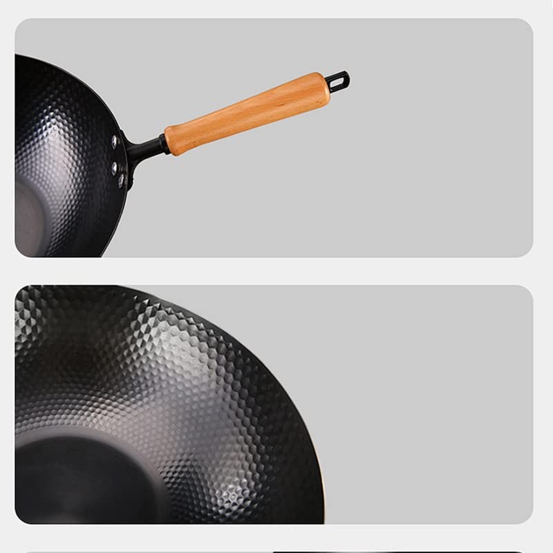 Wok de acero con mango desmontable de madera, 32 cm miniatura 6