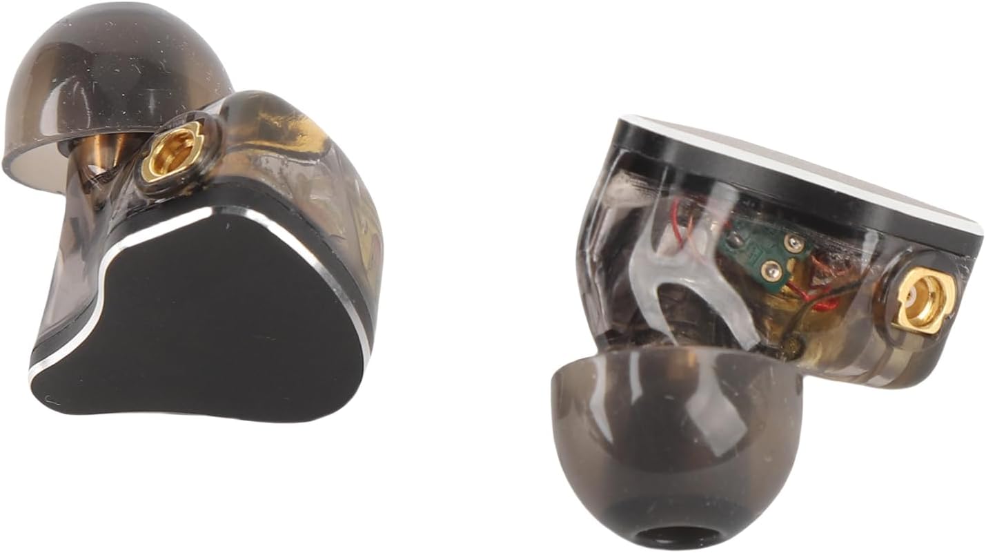 Bewinner in Ear Monitor, Wired Gaming Earbuds Noise Cancelling, 10mm Diaphragm Dynamic Driver HiFi IEM Earphones with Stainless Steel Faceplate & Detachable Cable for Musician (Black)