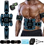 Abdominales Electroestimulacion, Electroestimulador Muscular Abdominales, EMS Cinturón Muscular Abdominal, Cinturon Electroestimulador, 6 Modos y 9 Intensidades para Hombres Mujeres
