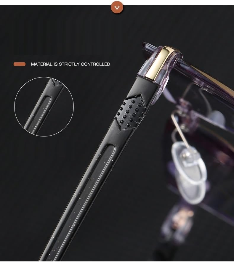 Miniatura 6 de Comprar 2 Descuento 40% Gafas De Lectura Anti Rayos Azules Presbicia Gafas Vintage Sin Rimless Gafas