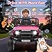 Blissride 24V Jeep Power Wheels w/Remote Control, 4WD Ride on Truck Car, 3 Speed, Bluetooth Music, Wide Seat, Spring Suspension, LED Light, Birthday for Boys Girls Toddler (Black+Red)