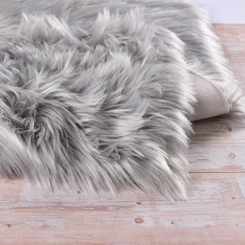 ORINOVA Large Area Rugs 9x12 Living Room Grey Fluffy Rug Faux Sheepskin Washable Fuzzy Fur Rugs for Bedroom Rectangle Nursery Rug - image 7