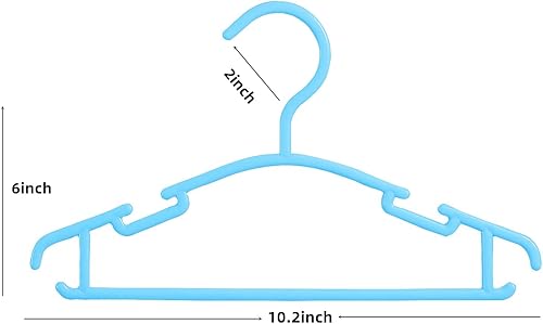 Miniatura 2 de Perchas para ropa de bebé, paquete de 100 perchas azules de plástico para niños, para armario, bebé, niño, recién nacido, perchas ideales para