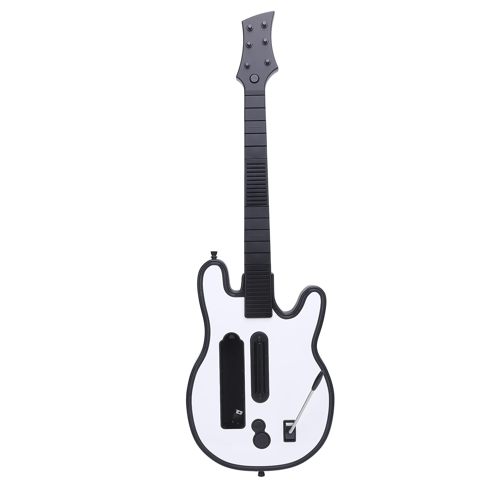 Chitarra da Gioco Wireless con Cursore Al Collo Sensibile Al Tocco con Luce RGB, Controller per Chitarra in modalità Multiplayer, Lunghe Ore di Lavoro, Materiale ABS Bianco (31,8x10x1,8