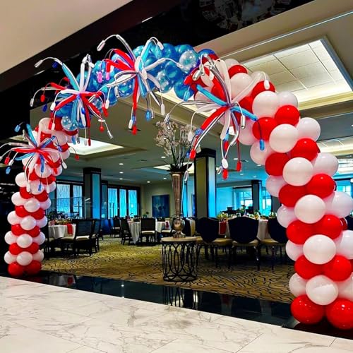 Image of Red Blue White Balloon Set,12 Inchs Red White Blue Balloons, Blue and Red Party Balloons for Boys Kids Birthday Shower Graduation Party Decorations