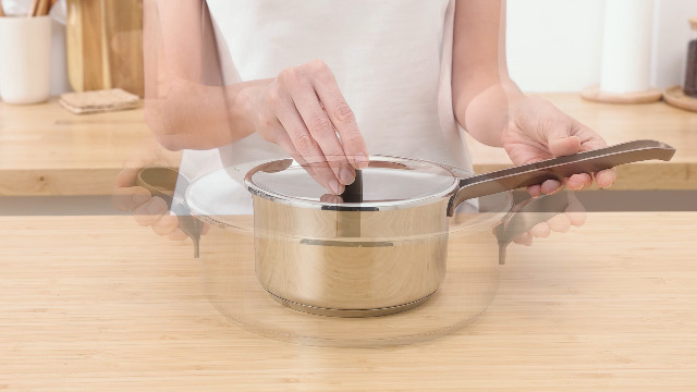 Alessi edo pan met lange steel, roestvrij staal, bruin, 24