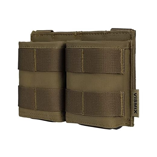 VISMIX Rifle Mag Pouch, Double 5.56mm AR MOLLE Magazine Pouch with Quick Release Kydex Insert and MOLLE Compatible