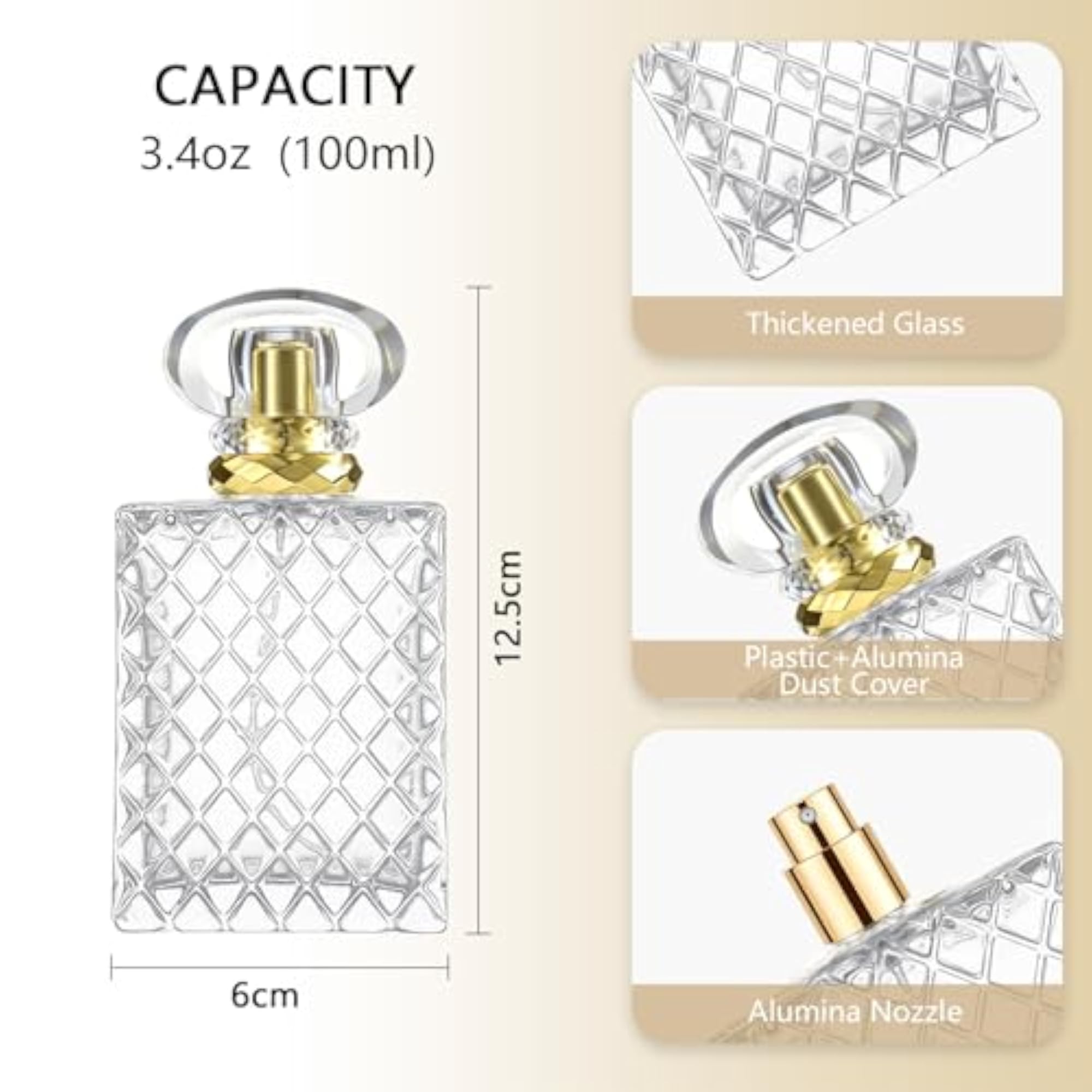 100ml Large Clear Thick Glass Empty Bottle