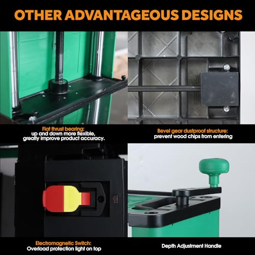 Kayrain (Updated Model)Kayrain 13In Power Benchtop Planer With Hss Double-Sided Use Blades Electric Thickness Planer 15A 2000W Powerful Motor Wood Planers For Woodworking thumb #5