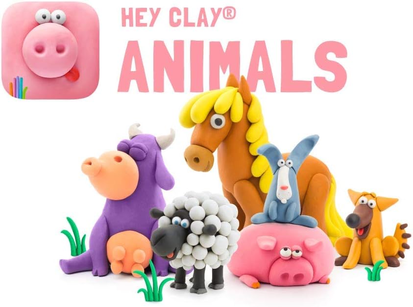Animals - Colorful Kids Modeling Air-Dry Clay, 18 Cans with Fun Interactive App