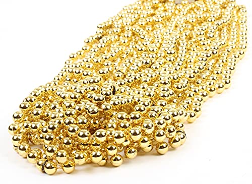 Andaz Press 24Pcs Gold Mardi Gras Beads for New Years Eve Graduation Birthday Mardi Gras Decorations for Party Gold Necklaces Centerpieces for Tables Plastic Party Beads 2025 2026