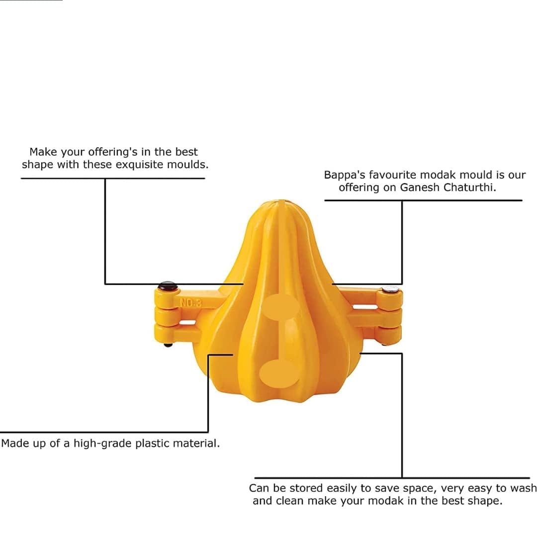 APOLLINE INDIA® Combo Modak Mould/Modak Maker/Modak Sancha of Plastic Modak Mold for Ganesh Chaturthi Ganpati Diwali Festival (Large (2 Fold Modak Mould) 4