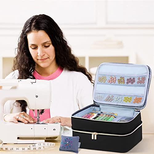 Lrtzizy Sewing Supplies Organizer Bag, Double-Layer Sewing Box Organizer Accessories Storage Bag,B - Image 3