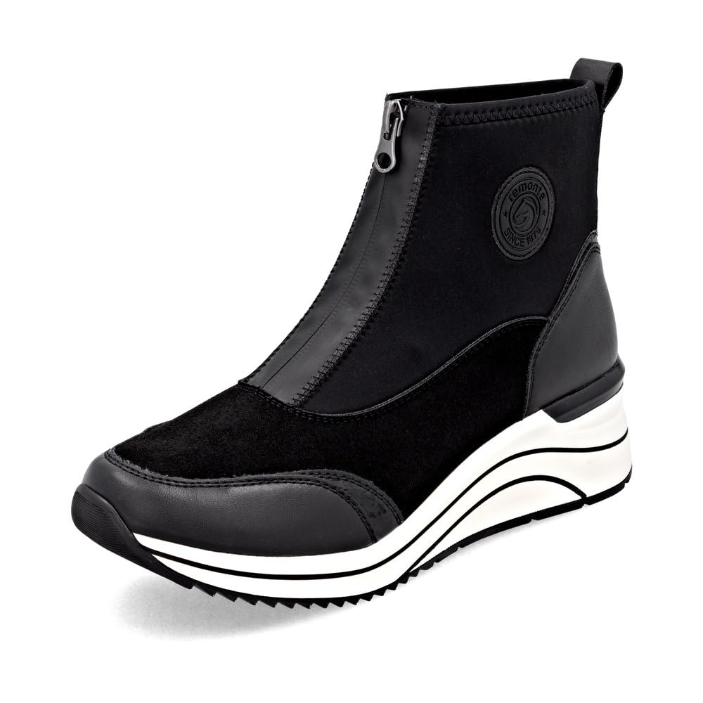 Remonte Damen Low-Top Sneaker D0700, Frauen Halbschuhe,lose Einlage,wasserabweisend,remonteTEX,Freizeit,sportlich,straßenschuhe,schwarz (02),38 EU