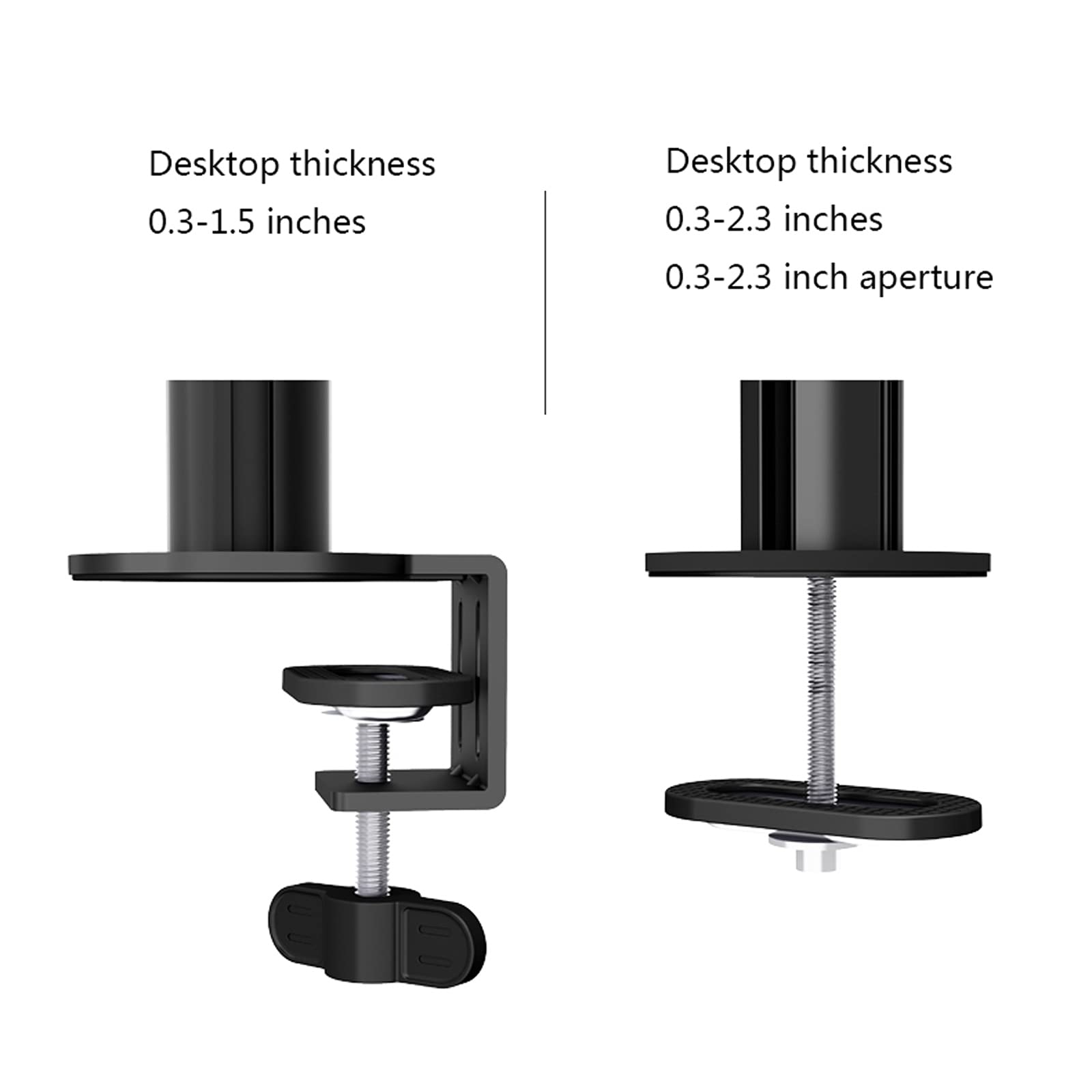 Supporto per monitor a gas per doppio monitor da 17"-30" Supporto per monitor da scrivania in lega di alluminio Altezza/inclinazione/rotazione regolabile, ogni braccio supporta fino a 17,6 libbre di m